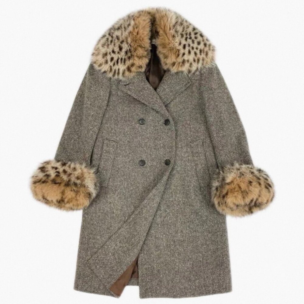 Blumarine Wool Fox Fur Coat